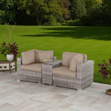 Weather - Resistant HDPE Wicker Outdoor Loveseat With Cushions - Serenova - Omega Lifestyles