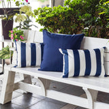 Weather Resistant Navy Polyester Indoor Outdoor Pillow 14x20 - Serenova - Omega Lifestyles
