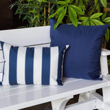 Weather Resistant Navy Polyester Indoor Outdoor Pillow 14x20 - Serenova - Omega Lifestyles