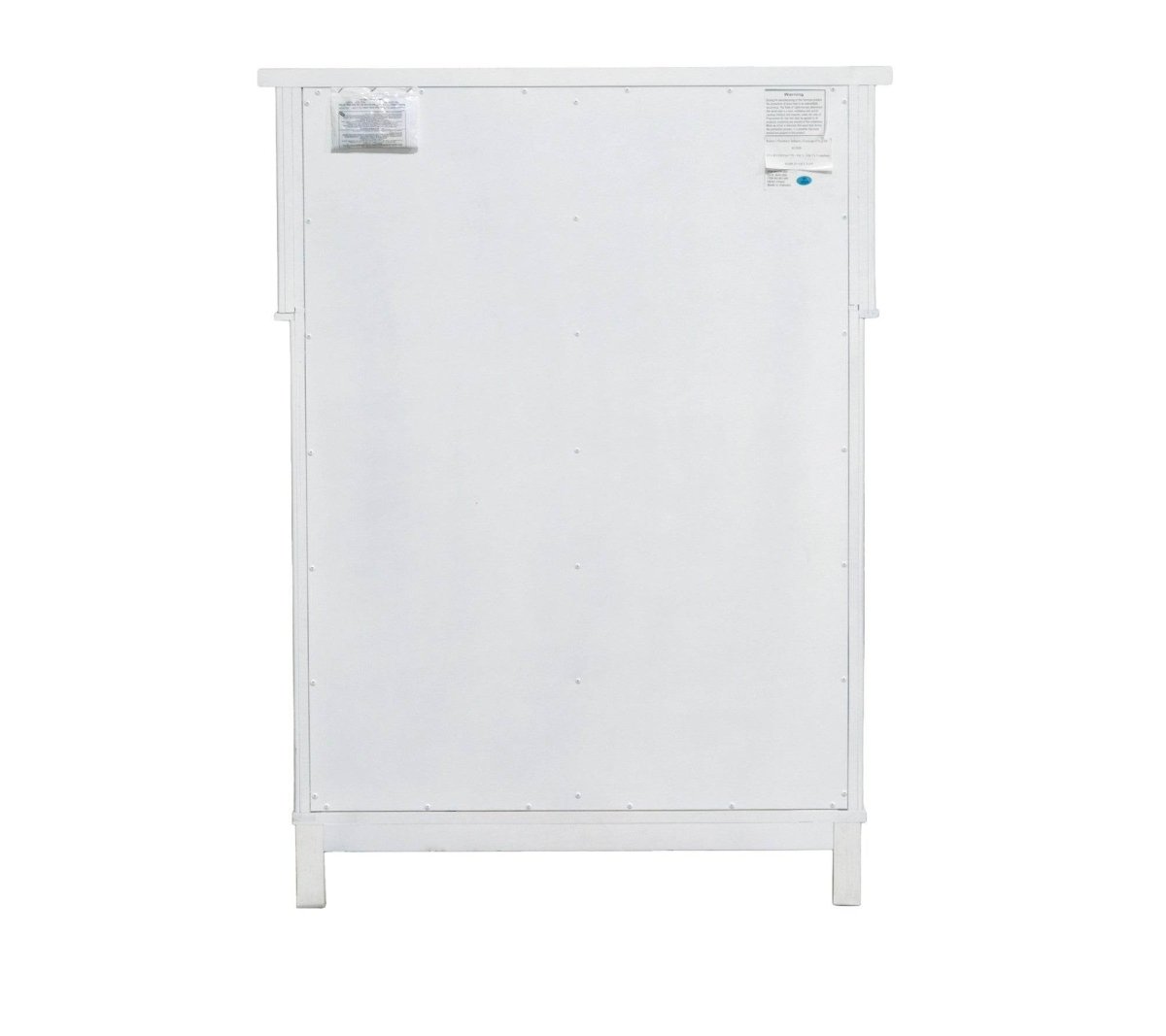 White 5 - Drawer Engineered Wood Farmhouse Chest - Serenova - Omega Lifestyles