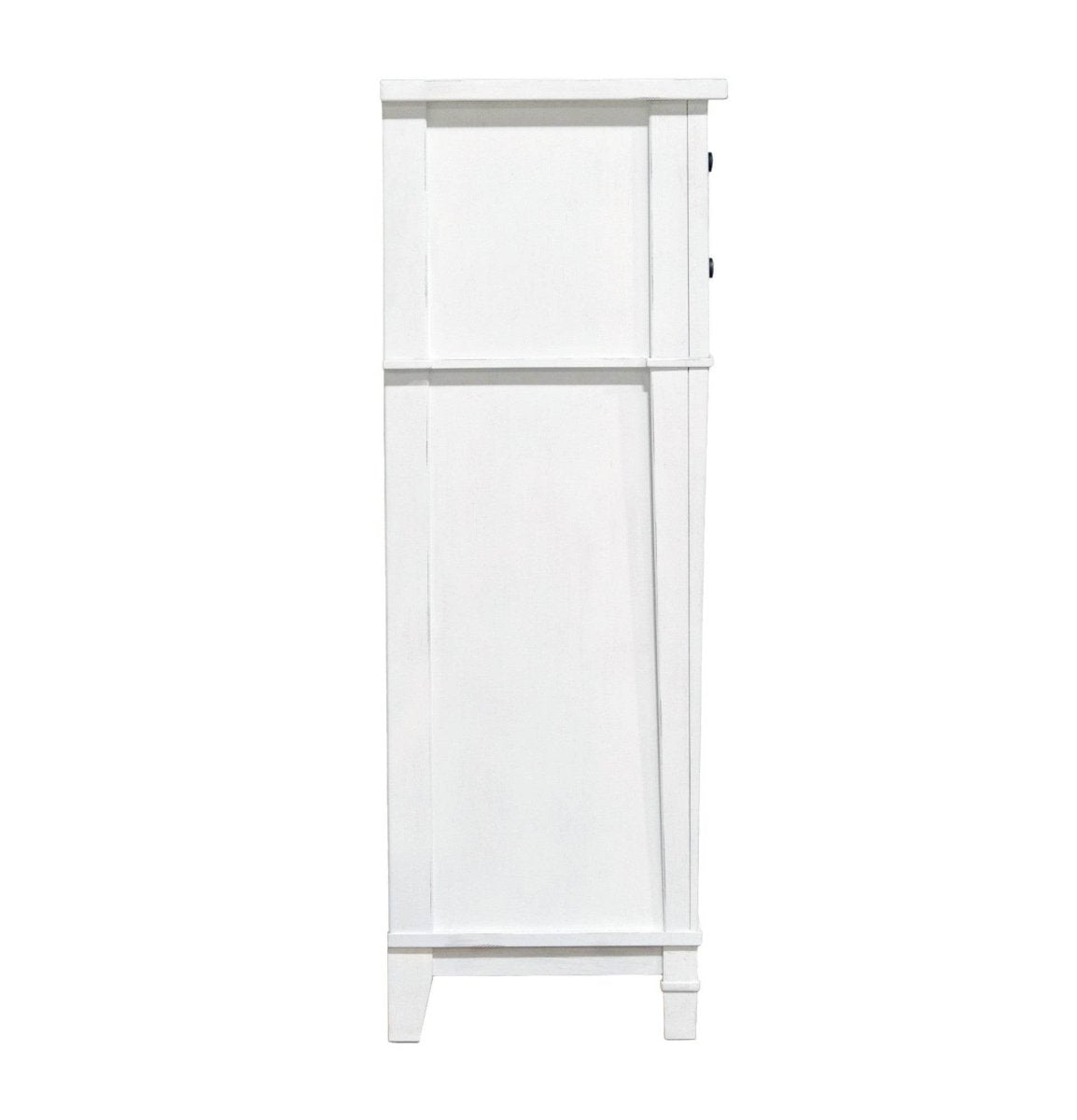 White 5 - Drawer Engineered Wood Farmhouse Chest - Serenova - Omega Lifestyles