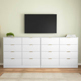White 8-Drawer Tall Particleboard Storage Dresser - Omega Lifestyles