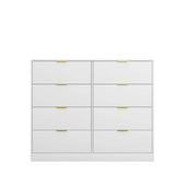 White 8-Drawer Tall Particleboard Storage Dresser - Omega Lifestyles