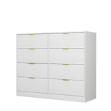 White 8-Drawer Tall Particleboard Storage Dresser - Omega Lifestyles