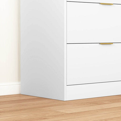 White 8-Drawer Tall Particleboard Storage Dresser - Omega Lifestyles