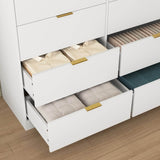 White 8-Drawer Tall Particleboard Storage Dresser - Omega Lifestyles
