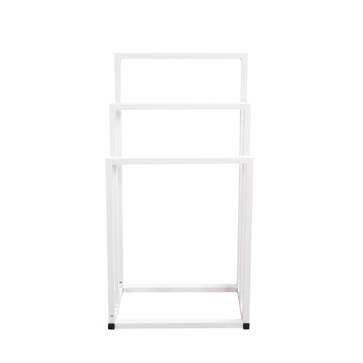 White Chrome Finish Metal Freestanding 3 - Tier Towel Rack - Serenova - Omega Lifestyles