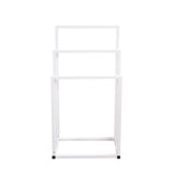 White Chrome Finish Metal Freestanding 3 - Tier Towel Rack - Serenova - Omega Lifestyles