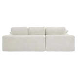 White Corduroy Compressed 4-Seat Medium-Soft Sofa With Pillows - Omega Lifestyles
