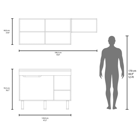 White Engineered Wood Kitchen Storage Cabinet Set - Omega Lifestyles