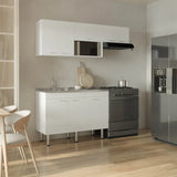 White Engineered Wood Kitchen Storage Cabinet Set - Omega Lifestyles