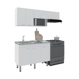 White Engineered Wood Kitchen Storage Cabinet Set - Omega Lifestyles