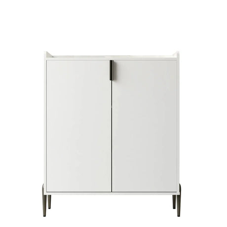White Engineered Wood Wine Bar Cabinet With Storage - Omega Lifestyles