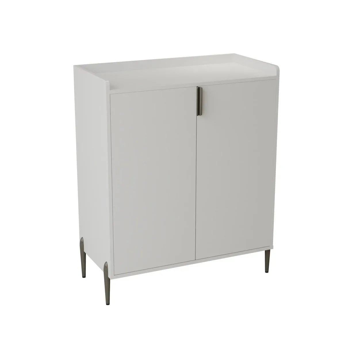 White Engineered Wood Wine Bar Cabinet With Storage - Omega Lifestyles