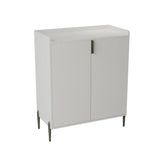 White Engineered Wood Wine Bar Cabinet With Storage - Omega Lifestyles