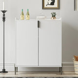 White Engineered Wood Wine Bar Cabinet With Storage - Omega Lifestyles