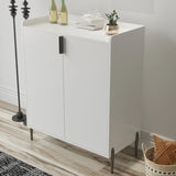 White Engineered Wood Wine Bar Cabinet With Storage - Omega Lifestyles