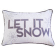 White Velvet Embroidered Let It Snow Lumbar Pillow 14x20 - Serenova - Omega Lifestyles