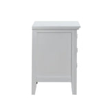 White Wood 3-Drawer Nightstand With Polished Nickel Hardware - Omega Lifestyles