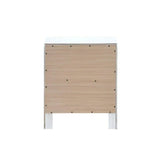 White Wood V Shape Embossed 2 Drawer Nightstand - Omega Lifestyles