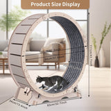 Wooden Silent Indoor Cat Exercise Running Wheel - Serenova - Omega Lifestyles