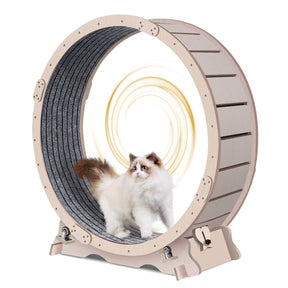 Wooden Silent Indoor Cat Exercise Running Wheel - Omega Lifestyles