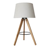 Wooden Tripod Table Lamp With Linen Shade - Sleep Galleria