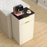 Woodgrain Tilt-Out Trash Can Cabinet With Drawer - Omega Lifestyles