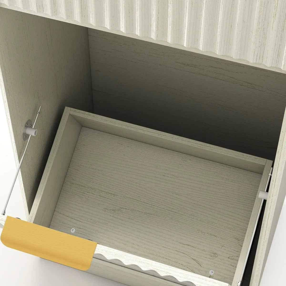 Woodgrain Tilt-Out Trash Can Cabinet With Drawer - Omega Lifestyles