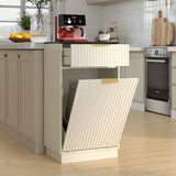 Woodgrain Tilt-Out Trash Can Cabinet With Drawer - Omega Lifestyles