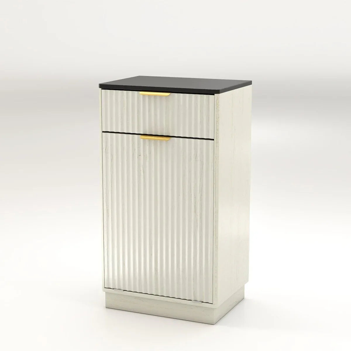 Woodgrain Tilt-Out Trash Can Cabinet With Drawer - Omega Lifestyles