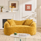 Yellow Chenille Foam Spring Two-Seater Soft Sofa - Omega Lifestyles