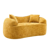 Yellow Chenille Foam Spring Two-Seater Soft Sofa - Omega Lifestyles