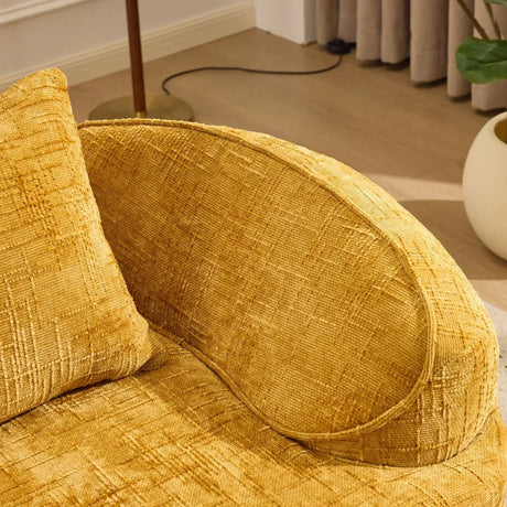 Yellow Chenille Foam Spring Two-Seater Soft Sofa - Omega Lifestyles