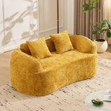 Yellow Chenille Foam Spring Two-Seater Soft Sofa - Omega Lifestyles