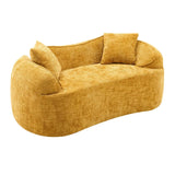 Yellow Chenille Foam Spring Two-Seater Soft Sofa - Omega Lifestyles