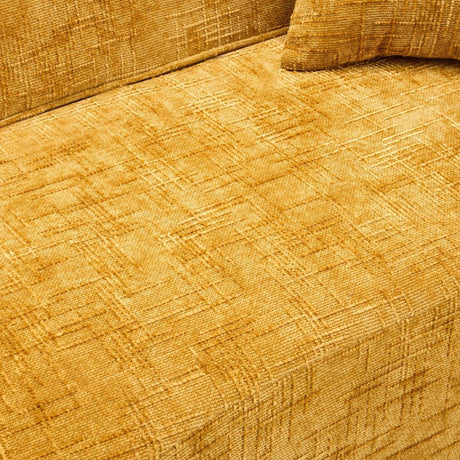 Yellow Chenille Foam Spring Two-Seater Soft Sofa - Omega Lifestyles