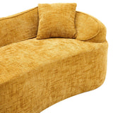 Yellow Chenille Foam Spring Two-Seater Soft Sofa - Omega Lifestyles