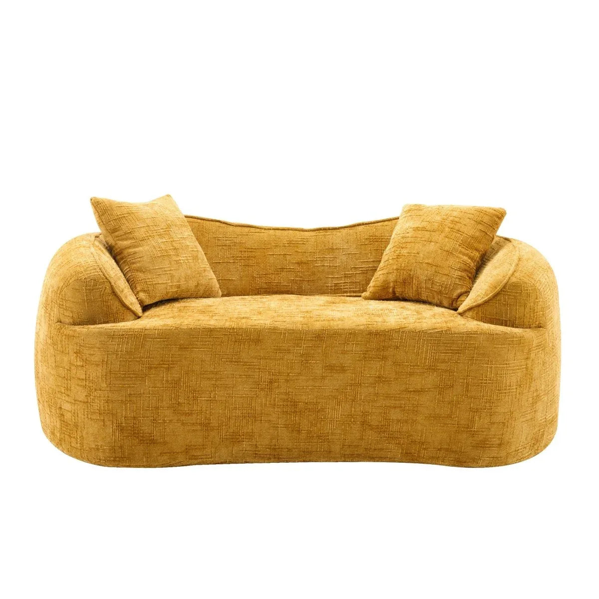 Yellow Chenille Foam Spring Two-Seater Soft Sofa - Omega Lifestyles