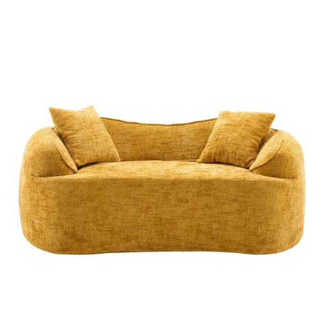 Yellow Chenille Foam Spring Two-Seater Soft Sofa - Omega Lifestyles