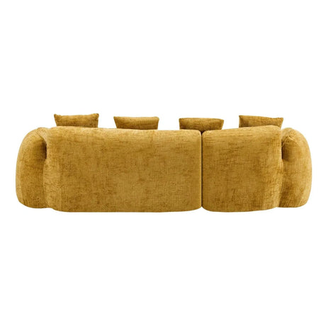 Yellow Chenille L-Shaped Medium-Soft 4-Seat Sofa - Omega Lifestyles