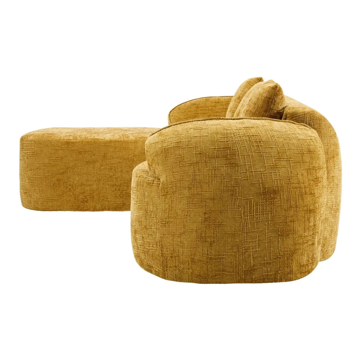 Yellow Chenille L-Shaped Medium-Soft 4-Seat Sofa - Omega Lifestyles