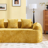 Yellow Chenille L-Shaped Medium-Soft 4-Seat Sofa - Omega Lifestyles