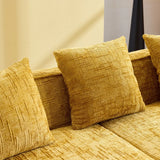 Yellow Chenille L-Shaped Medium-Soft 4-Seat Sofa - Omega Lifestyles