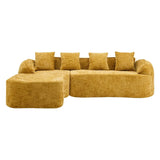 Yellow Chenille L-Shaped Medium-Soft 4-Seat Sofa - Omega Lifestyles