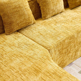 Yellow Chenille L-Shaped Medium-Soft 4-Seat Sofa - Omega Lifestyles