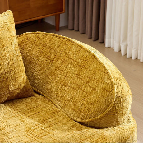 Yellow Chenille L-Shaped Medium-Soft 4-Seat Sofa - Omega Lifestyles