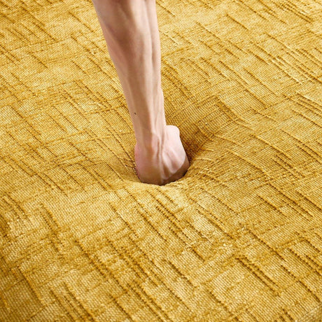 Yellow Chenille L-Shaped Medium-Soft 4-Seat Sofa - Omega Lifestyles