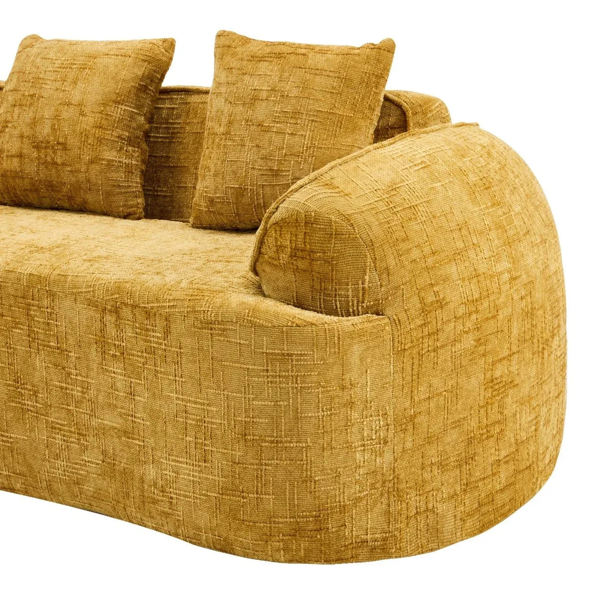 Yellow Chenille L-Shaped Medium-Soft 4-Seat Sofa - Omega Lifestyles
