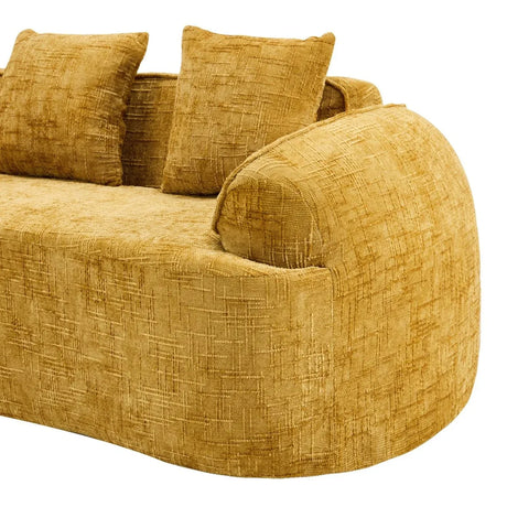 Yellow Chenille L-Shaped Medium-Soft 4-Seat Sofa - Omega Lifestyles